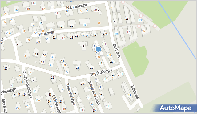 Kraków, Prylińskiego Tomasza, 10, mapa Krakowa