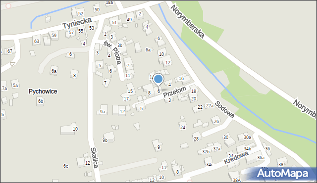 Kraków, Przełom, 6, mapa Krakowa