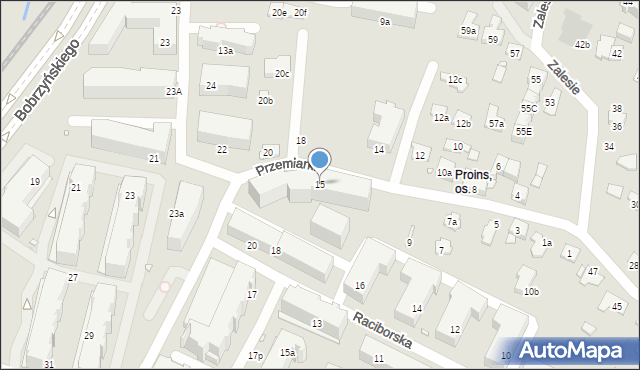 Kraków, Przemiarki, 15, mapa Krakowa