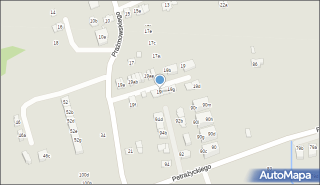 Kraków, Prażmowskiego Adama, 19i, mapa Krakowa