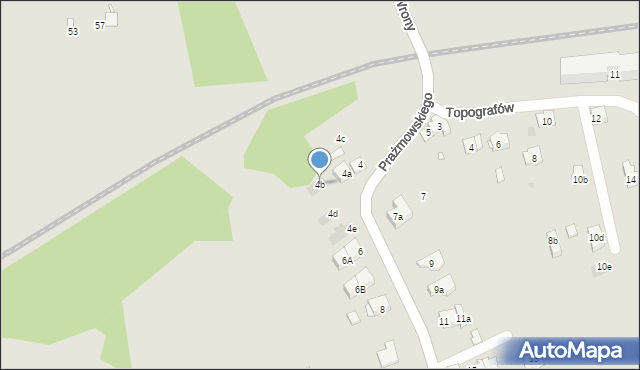 Kraków, Prażmowskiego Adama, 4b, mapa Krakowa