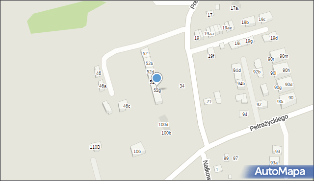 Kraków, Prażmowskiego Adama, 52g, mapa Krakowa