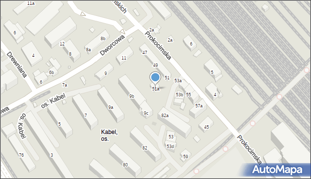 Kraków, Prokocimska, 51a, mapa Krakowa