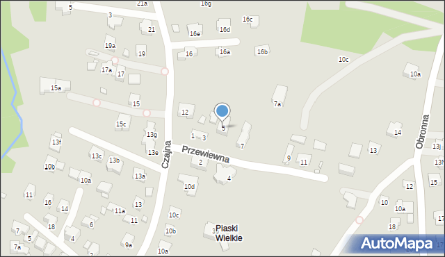 Kraków, Przewiewna, 5, mapa Krakowa