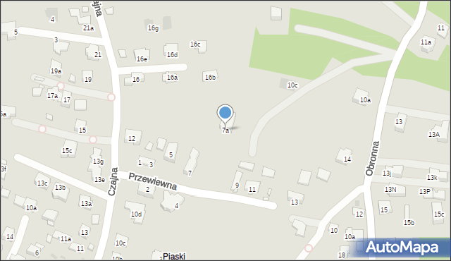 Kraków, Przewiewna, 7a, mapa Krakowa