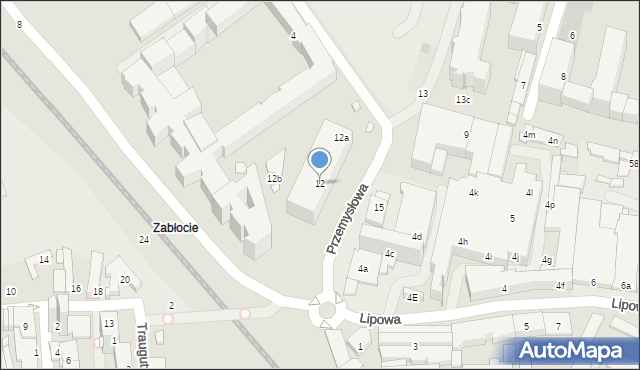 Kraków, Przemysłowa, 12, mapa Krakowa