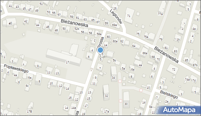 Kraków, Prosta, 3a, mapa Krakowa