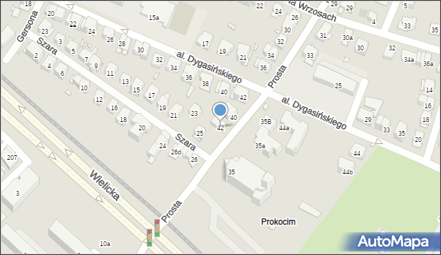 Kraków, Prosta, 42, mapa Krakowa