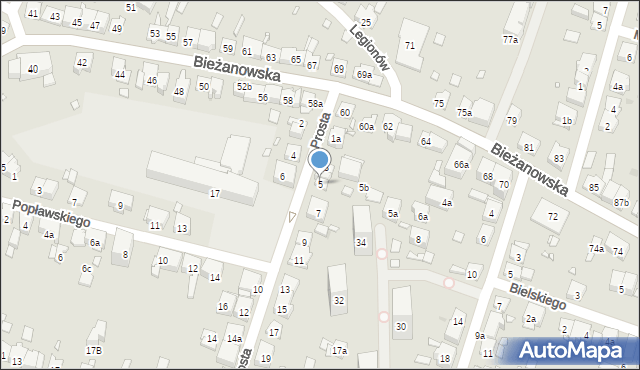 Kraków, Prosta, 5, mapa Krakowa