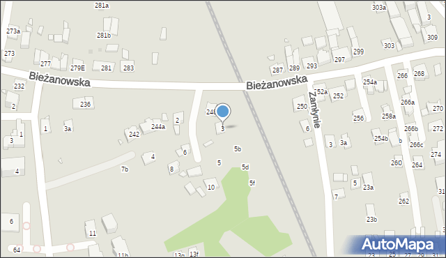 Kraków, Przecinek, 3, mapa Krakowa