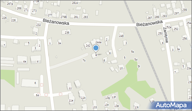 Kraków, Przecinek, 4, mapa Krakowa