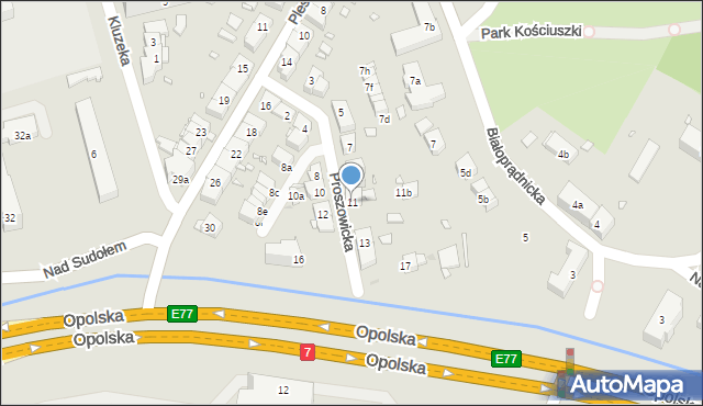 Kraków, Proszowicka, 11, mapa Krakowa