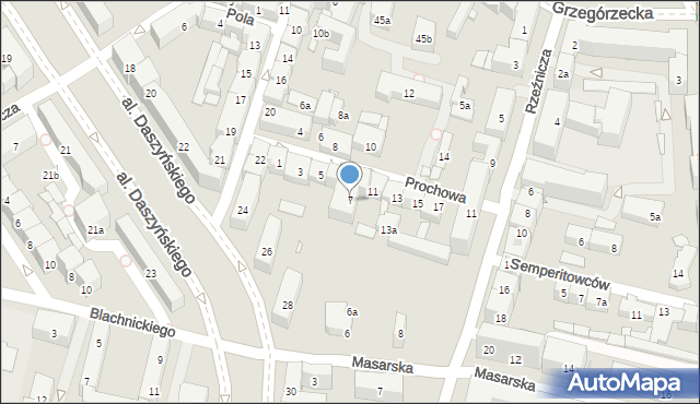 Kraków, Prochowa, 7, mapa Krakowa