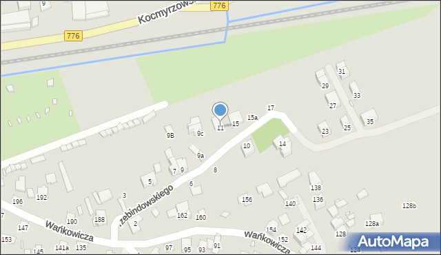 Kraków, Przebindowskiego Zdzisława, 11, mapa Krakowa