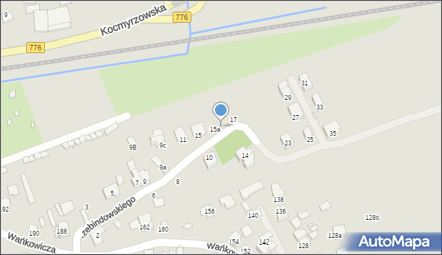 Kraków, Przebindowskiego Zdzisława, 15b, mapa Krakowa