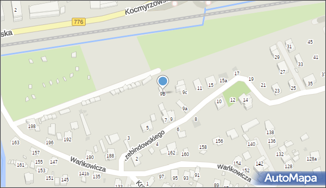 Kraków, Przebindowskiego Zdzisława, 9B, mapa Krakowa