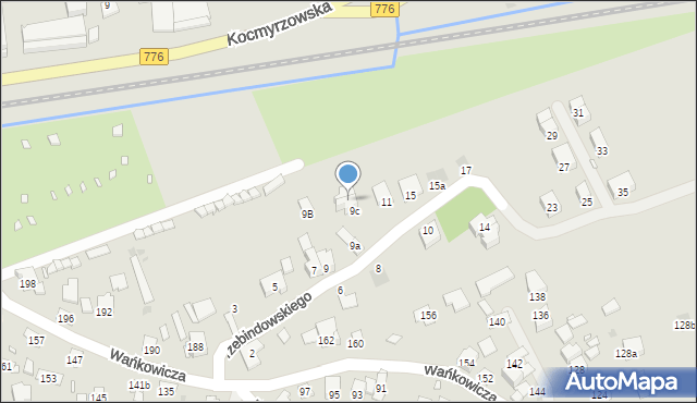 Kraków, Przebindowskiego Zdzisława, 9d, mapa Krakowa