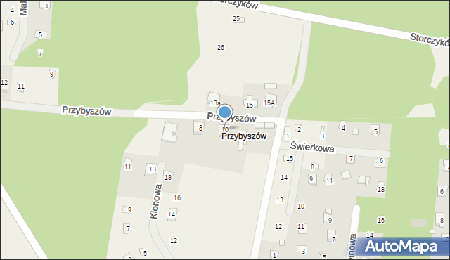 Kroczyce, Przybyszów, 10, mapa Kroczyce