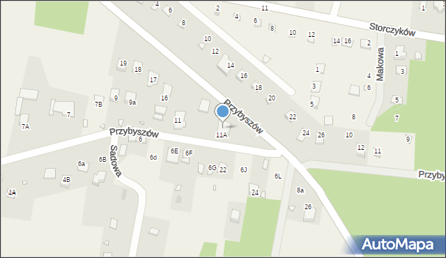 Kroczyce, Przybyszów, 13, mapa Kroczyce