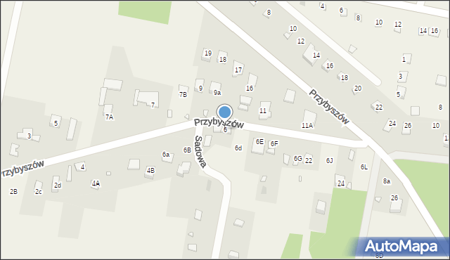 Kroczyce, Przybyszów, 6, mapa Kroczyce