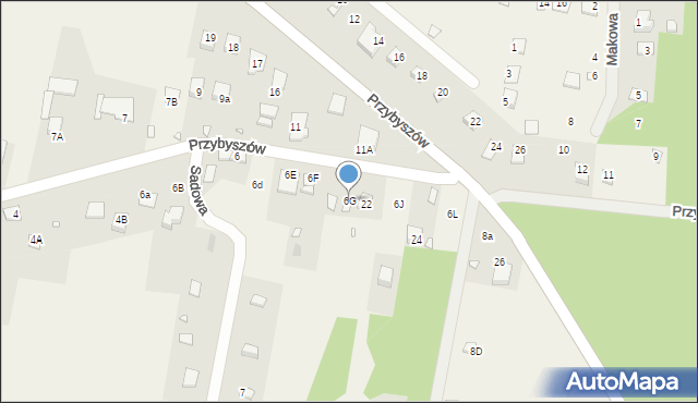 Kroczyce, Przybyszów, 6G, mapa Kroczyce