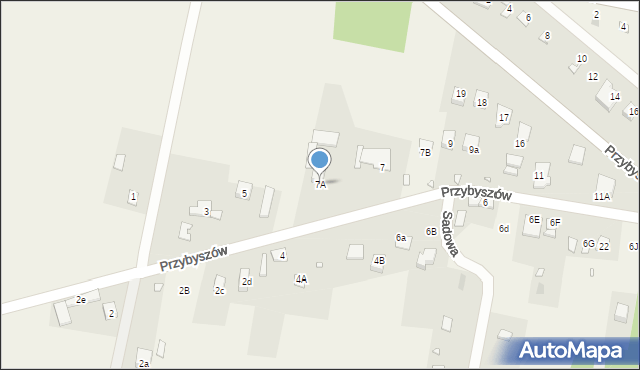 Kroczyce, Przybyszów, 7A, mapa Kroczyce