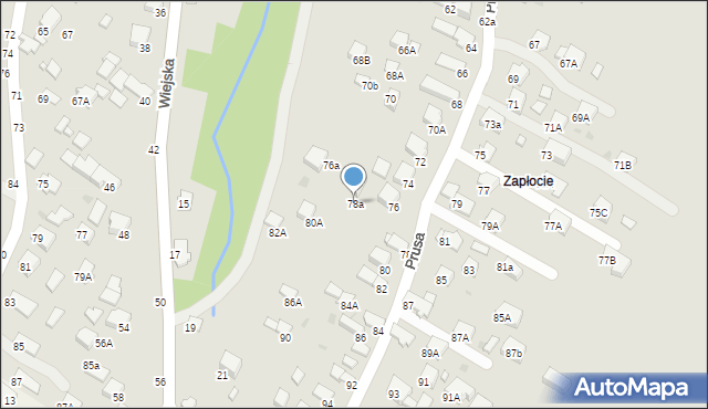 Krosno, Prusa Bolesława, 78a, mapa Krosna