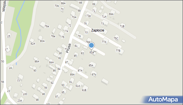 Krosno, Prusa Bolesława, 81a, mapa Krosna