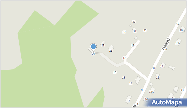 Krosno, Prządki, 21, mapa Krosna