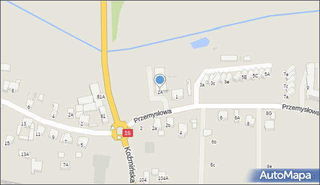 Krotoszyn, Przemysłowa, 1A, mapa Krotoszyna