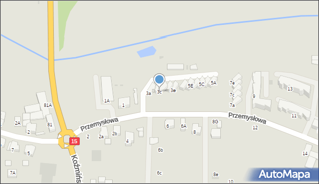 Krotoszyn, Przemysłowa, 3c, mapa Krotoszyna