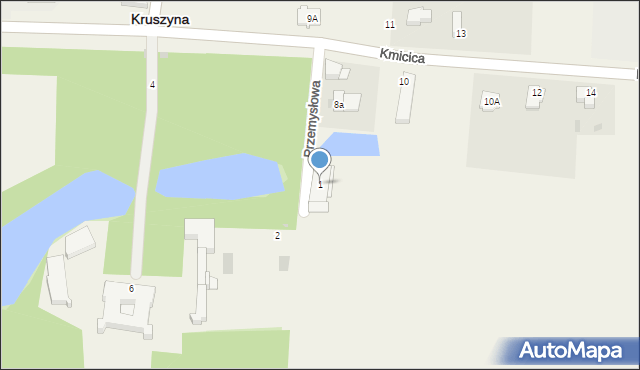 Kruszyna, Przemysłowa, 1, mapa Kruszyna