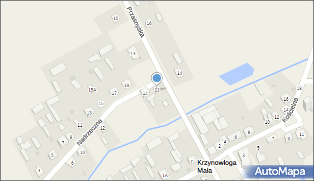 Krzynowłoga Mała, Przasnyska, 11, mapa Krzynowłoga Mała