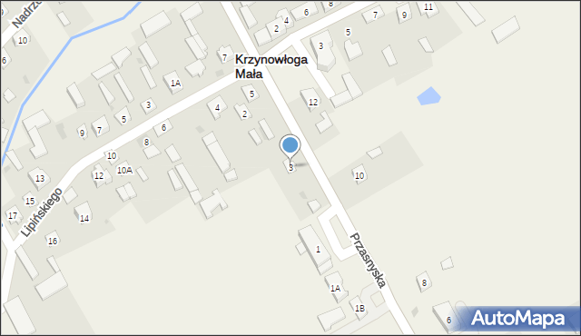 Krzynowłoga Mała, Przasnyska, 3, mapa Krzynowłoga Mała