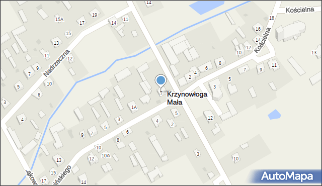 Krzynowłoga Mała, Przasnyska, 7, mapa Krzynowłoga Mała