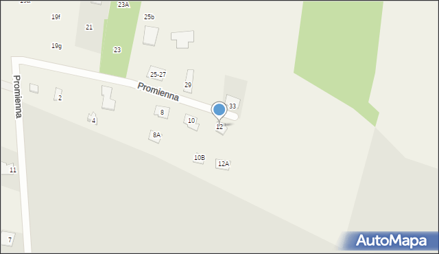 Krzywiec, Promienna, 12, mapa Krzywiec