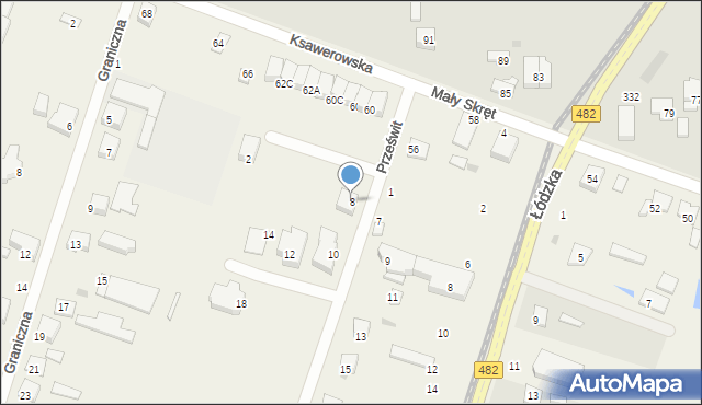 Ksawerów, Prześwit, 8, mapa Ksawerów