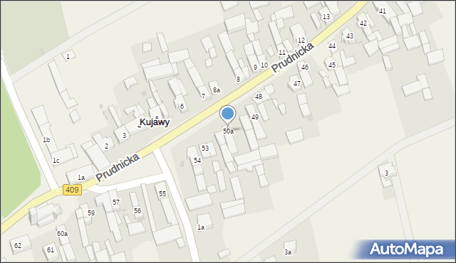 Kujawy, Prudnicka, 50a, mapa Kujawy