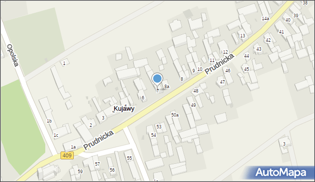 Kujawy, Prudnicka, 7, mapa Kujawy