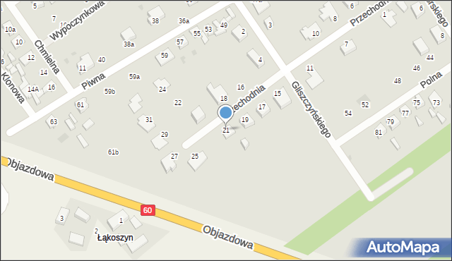 Kutno, Przechodnia, 21, mapa Kutno