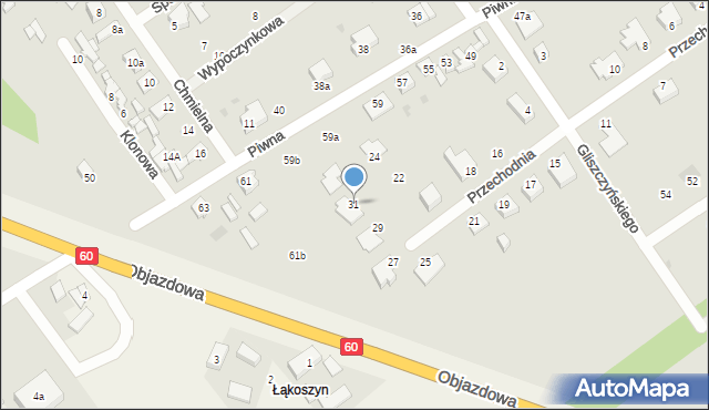 Kutno, Przechodnia, 31, mapa Kutno