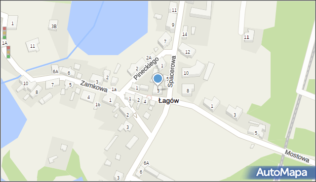 Łagów, Prosta, 3, mapa Łagów