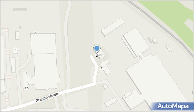 Łask, Przemysłowa, 19, mapa Łask
