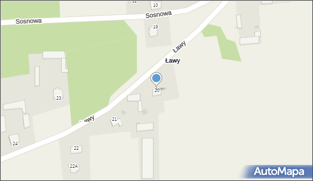 Ławy, Przemysłowa, 20, mapa Ławy