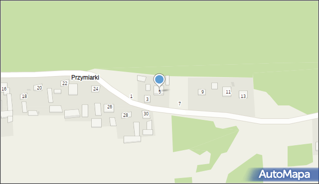 Łążek Ordynacki, Przymiarki, 5, mapa Łążek Ordynacki