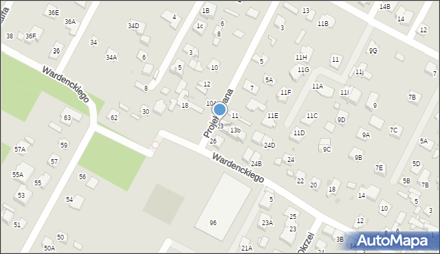 Legionowo, Projektowana, 13, mapa Legionowo