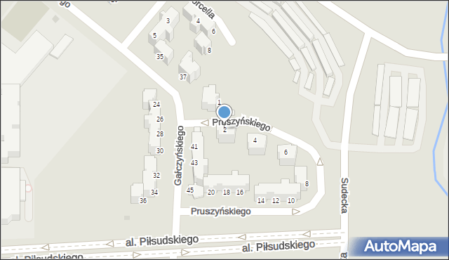 Legnica, Pruszyńskiego Ksawerego, 2, mapa Legnicy
