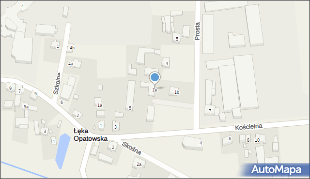 Łęka Opatowska, Prosta, 1a, mapa Łęka Opatowska