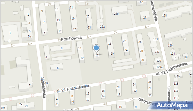 Leszno, Prochownia, 16, mapa Leszno