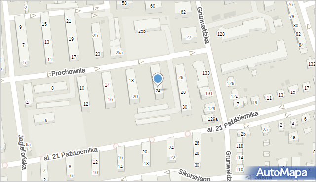 Leszno, Prochownia, 24, mapa Leszno